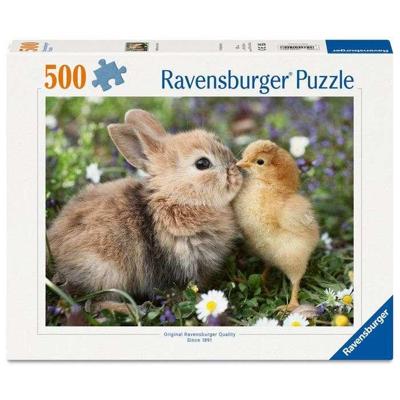 Ravensburger - Puzzel van 500 stukjes - Konijn en kuiken (Collectie Babydieren) - Leeftijd 12+ - Puzzel van topkwaliteit - 12001900