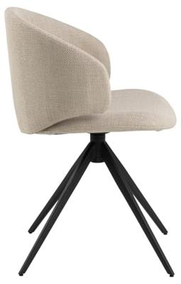 Sohome Draaibare Eetkamerstoel 'Layla' kleur Beige Sohome Draaibare Eetkamerstoel 'Layla' kleur Beige