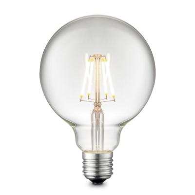 Edison Vintage E27 LED filament lichtbron Globe | G95 Deco | Retro LED lamp | 9.5/9.5/13.5cm | Helder | geschikt voor E27 fitting | Dimbaar | 4W 440lm 3000K | warm wit licht Edison Vintage E27 LED filament lichtbron Globe | G95 Deco | Retro LED lamp | 9.5/9.5/13.5cm | Helder | geschikt voor E27 fitting | Dimbaar | 4W 440lm 3000K | warm wit licht