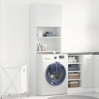 Wasmachinekast 64x24x190 cm bewerkt hout wit - thumbnail