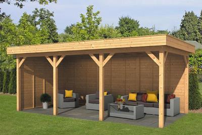 Tuindeco Oslo L Overkapping type 6 690x380 cm Lariks/Douglashout blank- Plat dak- Onbehandeld lariks Douglas hout- Tuindeco Tuindeco Oslo L Overkapping type 6 690x380 cm Lariks/Douglashout blank- Plat dak- Onbehandeld lariks Douglas hout- Tuindeco