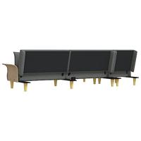 Slaapbank L-vormig 279x140x70 cm stof donkergrijs - thumbnail