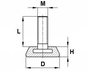 Stelvoet pe conisch 45mm m8x40