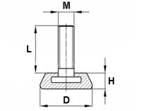 Stelvoet pe conisch 45mm m8x40 - thumbnail
