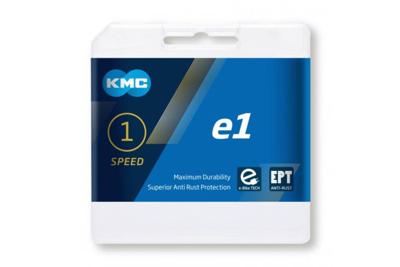 KMC e1 Fietsketting 1/2" 3/32" 110 schakels 1V EPT anti roest KMC e1 Fietsketting 1/2" 3/32" 110 schakels 1V EPT anti roest