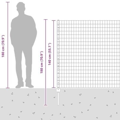 VidaXL Hek met paal groen 1,4 x 10 m staal en pvc