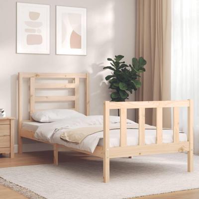 Bedframe met hoofdbord massief hout