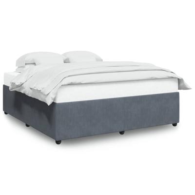Bedframe zonder matras 200x200 cm fluweel donkergrijs