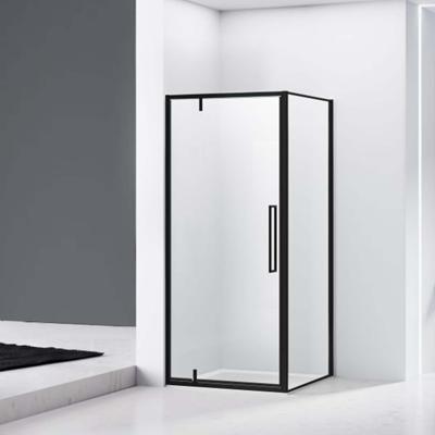 Douchecabine Van Rijn ST04 Hoekcabine 6 mm Helder Glas incl. Glasbehandeling Omkeerbaar 100x90x200 cm Mat Zwart van Rijn