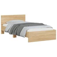 Bedframe met hoofdbord en LED sonoma eikenkleurig 100x200 cm - thumbnail