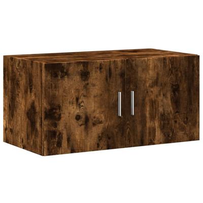 Opbergkast 80x42,5x225 cm bewerkt hout gerookt eikenkleur