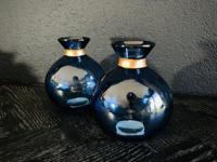 Countryfield Vaas Babet S Blauw/Koper 13x11x11cm - thumbnail