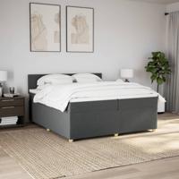 Boxspring met matras stof donkergrijs 200x200 cm - thumbnail