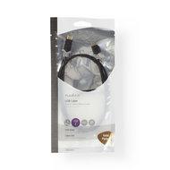 Kabel USB 2.0 | Type-C male - Micro-B male | 1,0 m | Antraciet - thumbnail