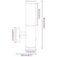 VidaXL Buiten wandlamp zwart 15 x 7,5 x 33 cm - thumbnail