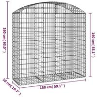 Schanskorf gewelfd 150x50x140/160 cm gegalvaniseerd ijzer - thumbnail
