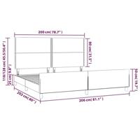 Bedframe met hoofdeinde kunstleer zwart 200x200 cm - thumbnail