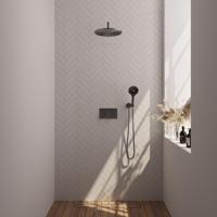 Gunmetal thermostatische inbouw regendouche set met drukknoppen - thumbnail
