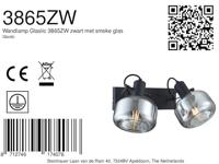 Steinhauer Dubbele wandlampGlaslic smoke glas - 3865ZW - thumbnail