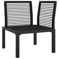 Tuinhoekstoel met kussens poly rattan zwart en grijs - thumbnail