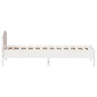 Bedframe zonder matras massief grenenhout wit 140x200 cm - thumbnail