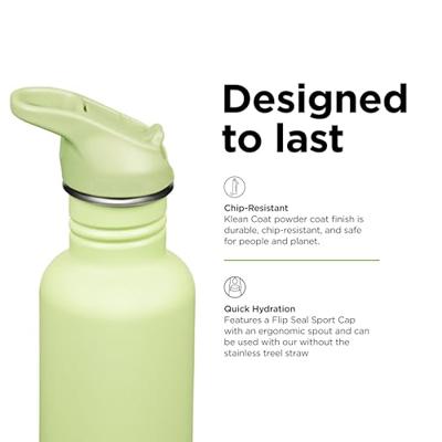 Klean Kanteen Drinkfles - classic - sportdop met flip - shadow lime - 800 ml