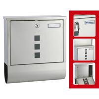 HI brievenbus met krantenhouder 30,5x9,6x33,5 cm roestvrij staal - thumbnail