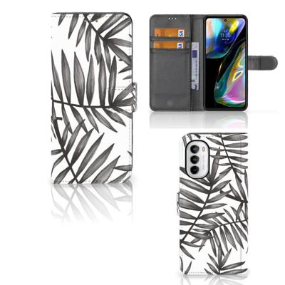 Motorola Moto G52 | Moto G82 Hoesje Leaves Grey Motorola Moto G52 | Moto G82 Hoesje Leaves Grey