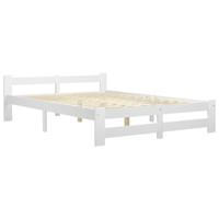 Bedframe massief grenenhout wit 160x200 cm - thumbnail