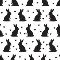 Duni paasservet paashaas zwart/wit 33x33cm - thumbnail