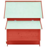 VidaXL Kippenhok 150x96x110 cm massief vurenhout rood en wit - thumbnail