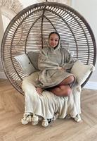 Draagbare deken met capuchon & mouwen - kind - khaki - thumbnail