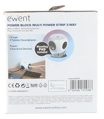 Cube multipluggen Ewent EW3939 USB 5V 2A (1,5 m) - thumbnail