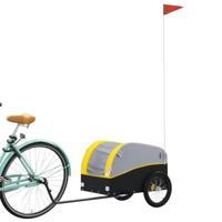 VidaXL Fietstrailer 30 kg ijzer zwart en geel - thumbnail