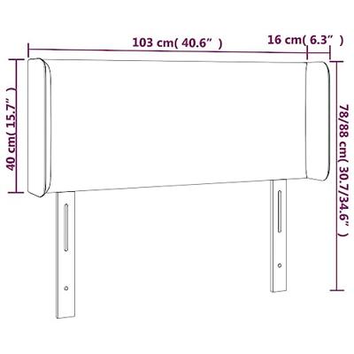 Hoofdbord LED 103x16x78/88 cm kunstleer zwart