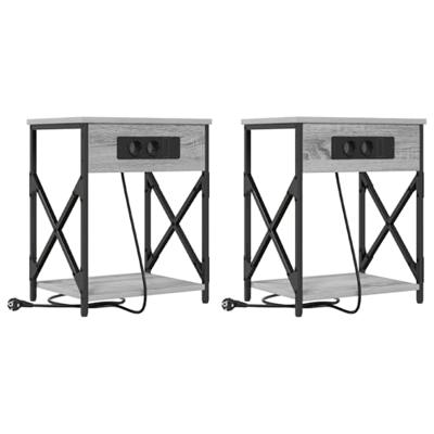 Nachtkastje 2 pcs Grijs sonoma 41 x 31 x 51 cm Bewerkt hout