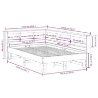 Bed met boekenkast zonder matras grenenhout wasbruin 135x190 cm - thumbnail