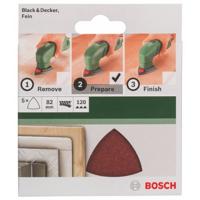 Bosch Accessoires Schuurblad 82mm | G120 | Rw | Ongeperf | Velc | 5-delig - 2609256A45 - thumbnail