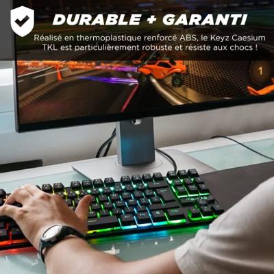 Gaming Toetsenbord - AZERTY - THE G-LAB - Keyz CAESIUM-TKL - Zonder numeriek toetsenblok - Verlicht - Zwart Gaming Toetsenbord - AZERTY - THE G-LAB - Keyz CAESIUM-TKL - Zonder numeriek toetsenblok - Verlicht - Zwart