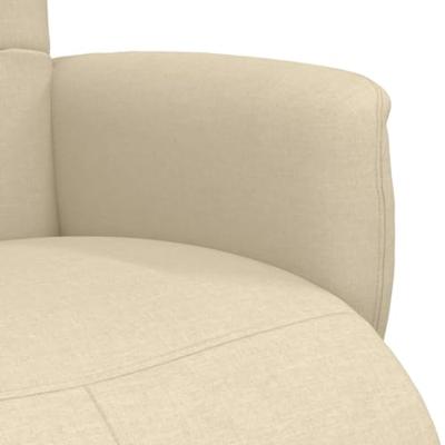Fauteuil verstelbaar met voetensteun stof crmekleurig