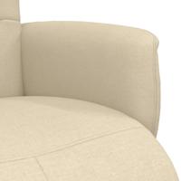 Fauteuil verstelbaar met voetensteun stof crèmekleurig - thumbnail