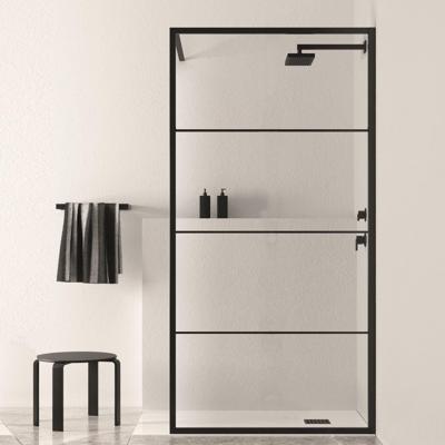 Inloopdouche BWS Black Line 150x200 cm 8 mm NANO Glas Mat Zwart Raster Boss & Wessing Inloopdouche BWS Black Line 150x200 cm 8 mm NANO Glas Mat Zwart Raster Boss & Wessing