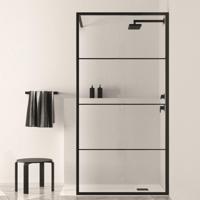 Inloopdouche BWS Black Line 150x200 cm 8 mm NANO Glas Mat Zwart Raster Boss & Wessing - thumbnail