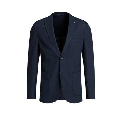 WE Fashion gemêleerd slim fit colbert donkerblauw