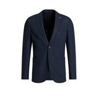 WE Fashion gemêleerd slim fit colbert donkerblauw - thumbnail