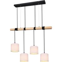 LED Hanglamp - Trion Oden - E27 Fitting - 4-lichts - Rechthoek - Mat Zwart - Aluminium - thumbnail