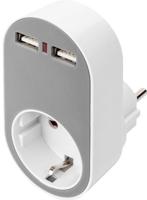 Digitus neu Adapter 2x USB-A Grijs Binnen - thumbnail