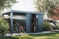 Telluria | Tuinhuis Classico 2424 met Overkapping Lounge Small | Links | Wit - thumbnail