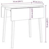 Eettafel massief hout wit rubber - thumbnail
