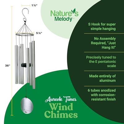 Nature's Melody Windgong Aureole Tunes Zilver 91 cm